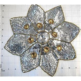 Flower with Silver Sequins 11.5"