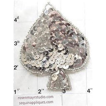Load image into Gallery viewer, Spade with Silver Sequins and Beads 3.5&quot;