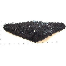 Load image into Gallery viewer, Designer Motif Belt Line with Black Sequins and Beads Rhinestone 14&quot; x 5.5&quot;