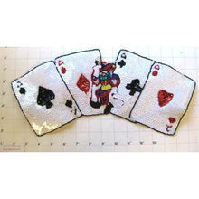 Load image into Gallery viewer, Four Aces and Joker, Sequin Beaded 15&quot; x 6.75&quot;