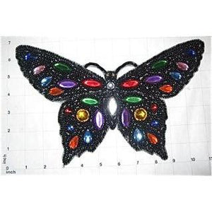 Butterfly Black with Jewels 11" x 6.75"