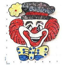 Load image into Gallery viewer, Clown with Bow and Flower, Sequin Beaded Size 8.25&quot; x 7&quot; or 9&quot; x 7.25&quot;