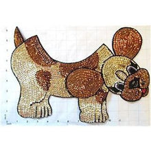 Load image into Gallery viewer, Fido Dog Neckline Gold, Bronze and Black Sequin Beaded 13.5&quot; X 10.5&quot;
