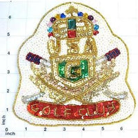 Golf Club Patch with White Sequins and other Multi-Colors 6.5