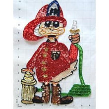 Load image into Gallery viewer, Fireman Duck with Multi-Colored Sequins and Beads 13&quot; x 9&quot;