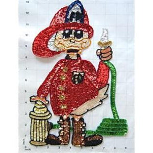 Fireman Duck with Multi-Colored Sequins and Beads 13" x 9"