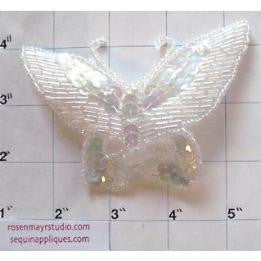 Butterfly with Iridescent Sequins and Beads 4" x 3"