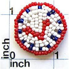 Parche de reloj con cuentas blancas, azules y rojas de 1.75"
