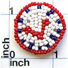 Load image into Gallery viewer, Clock with White Yellow Blue and Red Beads 1.75&quot;