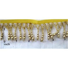 Load image into Gallery viewer, Fringe with Gold Beads 2&quot;