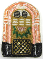 Juke Box with Pink Peach Black Green Gold Sequins and Beads 6