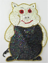 Load image into Gallery viewer, Pig with Moonlight, White Sequins and Beads 7&quot; x 5.5&quot;