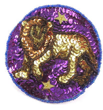 Load image into Gallery viewer, Zodiac Symbol Leo the Lion, Sequin Beaded 3.5&quot;