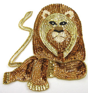 Lion Bronze Rhinestone Eyes 9.5" x 8.5"