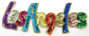 Los Angeles with Multi-Color Sequins and Beads 3" x 8.5"
