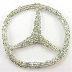 Mercedes Emblem Silver Beads 3.5"