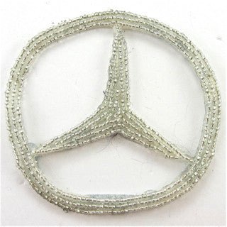 Mercedes Emblem Silver Beads 3.5