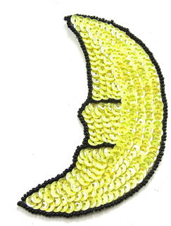 Half Moon Crescent with Yellow Sequins and Black Beads 4