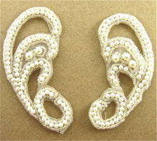 Load image into Gallery viewer, Designer Motif Pair with White Beads 4&quot; x 2&quot;