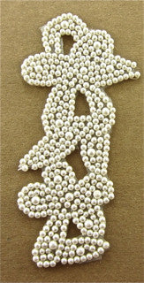Designer Motif Flower with White pearl Beads 4.5