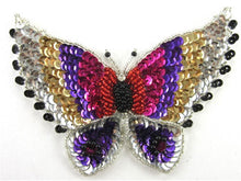 Load image into Gallery viewer, Butterfly with Bulti-Colored Sequins and Beads 2.25&quot; x 3&quot;