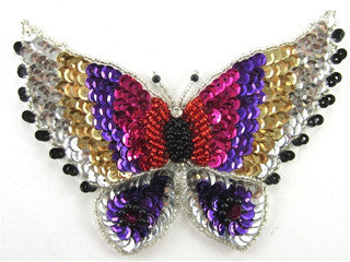 Butterfly with Bulti-Colored Sequins and Beads 2.25