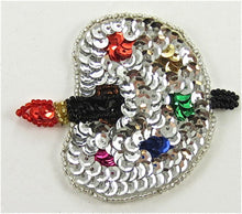 Load image into Gallery viewer, Palette Silver and MultiColored Sequins 2.5&quot; x 3&quot;