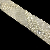 Trim with Iridescent Beads, White Drop Pearls and Large Rhinestone 2