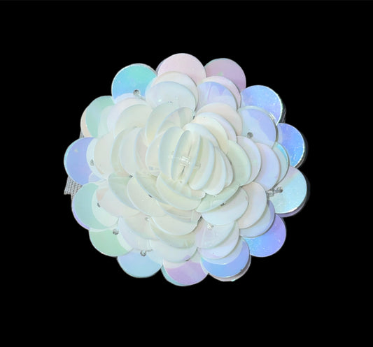 Flower with High Rise China White Beads 1.5"