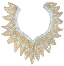 Load image into Gallery viewer, Designer Neck Line with Creamy White Sequins White Beads 12&quot; x 11&quot;