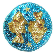 Load image into Gallery viewer, Zodiac Symbol Pisces the Fish, Sequin Beaded 3.5&quot;