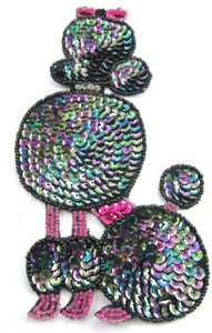 Poodle Dog with Moonlite Sequins and Rhinestones Collar 6.5" x 3"