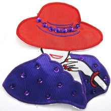 Load image into Gallery viewer, Red Hat Lady Embroidered 3&quot; x 3.5&quot;