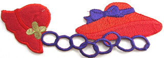 Red Hats Society Embroidered 2" x 6"