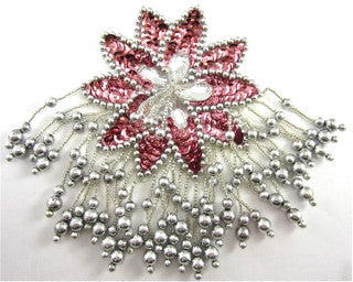 Epaulet with Pink Sequins and Beads 5.5