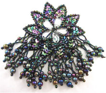 Load image into Gallery viewer, Epaulet with Moonlite Sequins and Beads  and without clear gem 6&quot; x 4&quot;