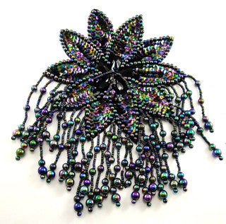 Epaulet Flower with ONLY Moonlight Sequins and Beads 6