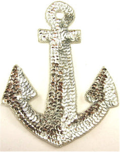 Anchor All Silver Beads and Sequins 7.5" x 5.5"