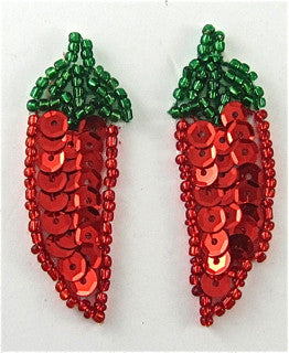 Chili Pepper Pair Tiny 1" x 1.5"