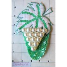 Load image into Gallery viewer, Design Motif with Grape Pearls and Turquoise Leaf 6.5&quot; x 4&quot;