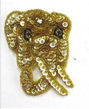 Load image into Gallery viewer, Elephant with Gold Sequins 3&quot; x 2.5&quot;