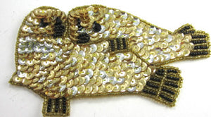 Seals with Gold and Black Sequins and Beads 3.5" x 5.5"