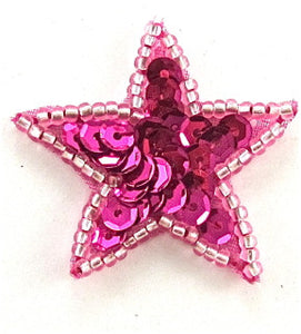 Star Fuchsia Sequins and Beads 1.25"