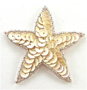 Star Lite Creamy with Dark Cream Beads 2 7/8"