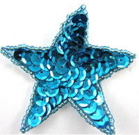 Star with Turquoise Beads and Sequins 2