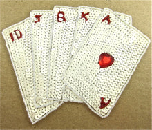 Load image into Gallery viewer, Straight Flush w/ White Sequins 8.5&quot; x 7.5&quot;