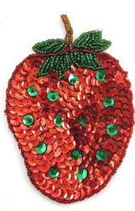 Strawberry Red and Green Sequins 5" x 3.25"