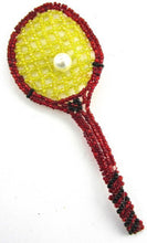 Load image into Gallery viewer, Tennis Racquet with Pearl Tennis Ball 5&quot; x 2&quot;