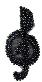 Treble Clef all Black Beads Tiny 2