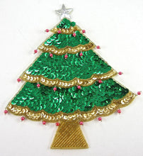 Load image into Gallery viewer, Tree Christmas Beads/Sequins/Star, 6&quot; x 7&quot;